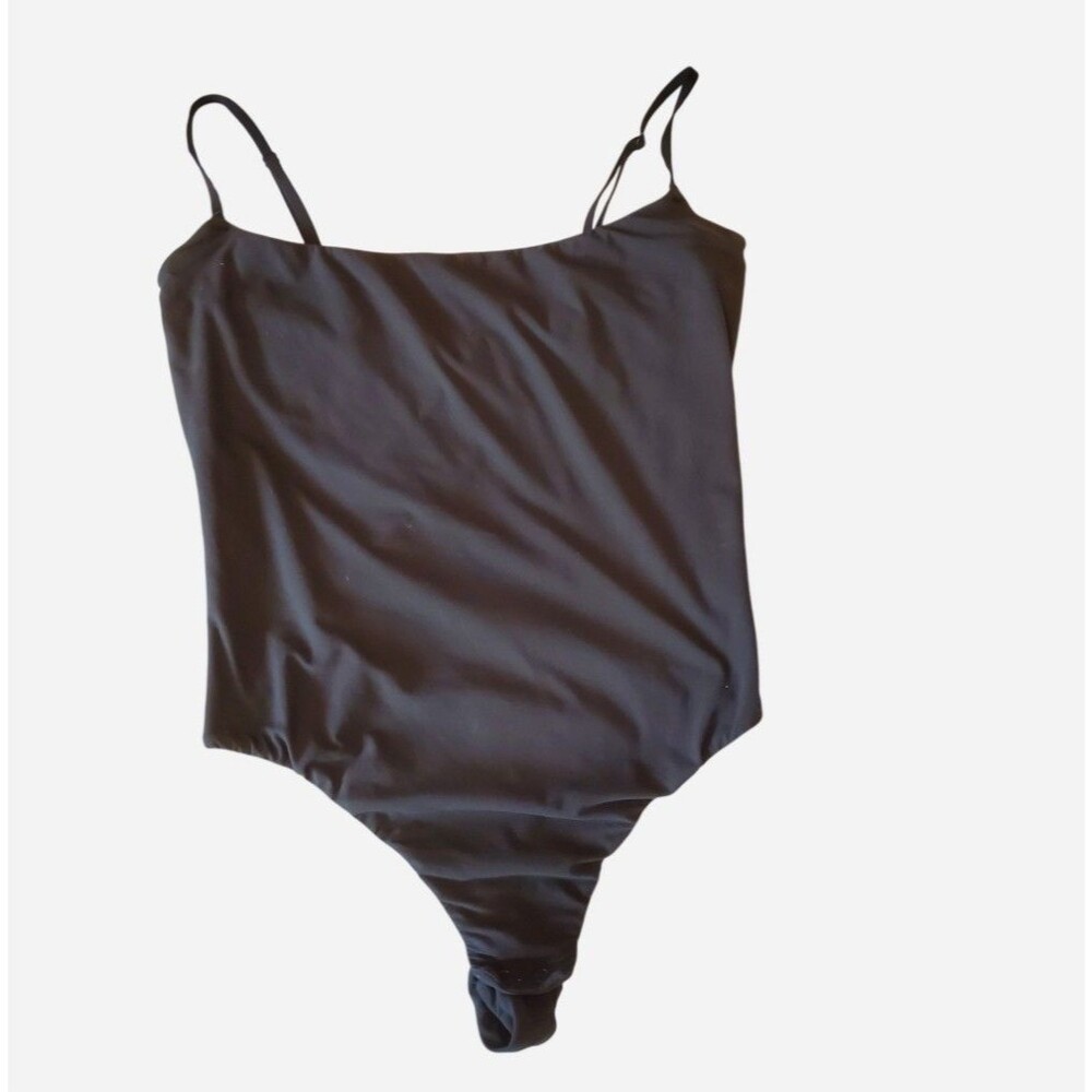 Skims Womens Black Cami Bodysuit Size S Minimalist Neutral Clean Girl Capsule
